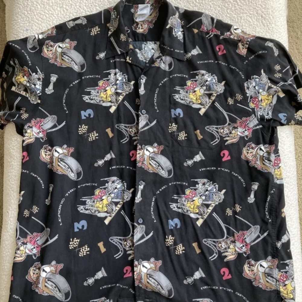 Vtg Taz Looney Tunes Warner Bros motorcycles XL